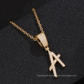 Shangjie OEM Kalung Hip Hop Collier bon marché personnalisé Zircon India Letter Pendant Collier Gold plaqué Initial Collier